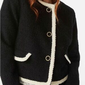 ba&sh Black and Cream Women's fedji jacket - NWT size 1